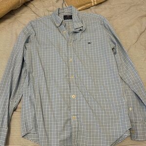 Vineyard vines Men's Blue Checkered Shirt